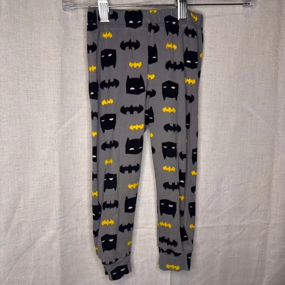 Batman Toddler Pajama Pants 4T Gray Black Yellow Comics